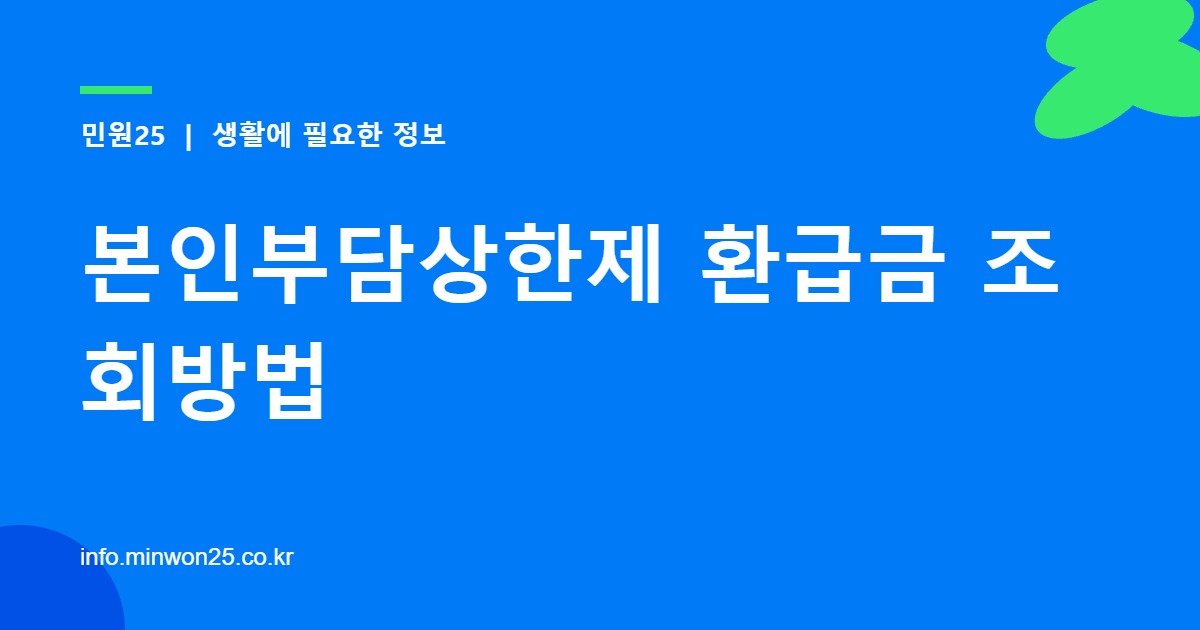 본인부담상한제 환급금 조회방법